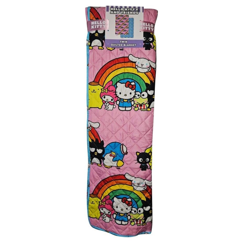 Hello Kitty Quilted Reversible Throw Blanket - HK & Friends, 60"x90"